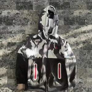 Reebok Boys' Full Zip Hooded Camo Jacket (Size 7)